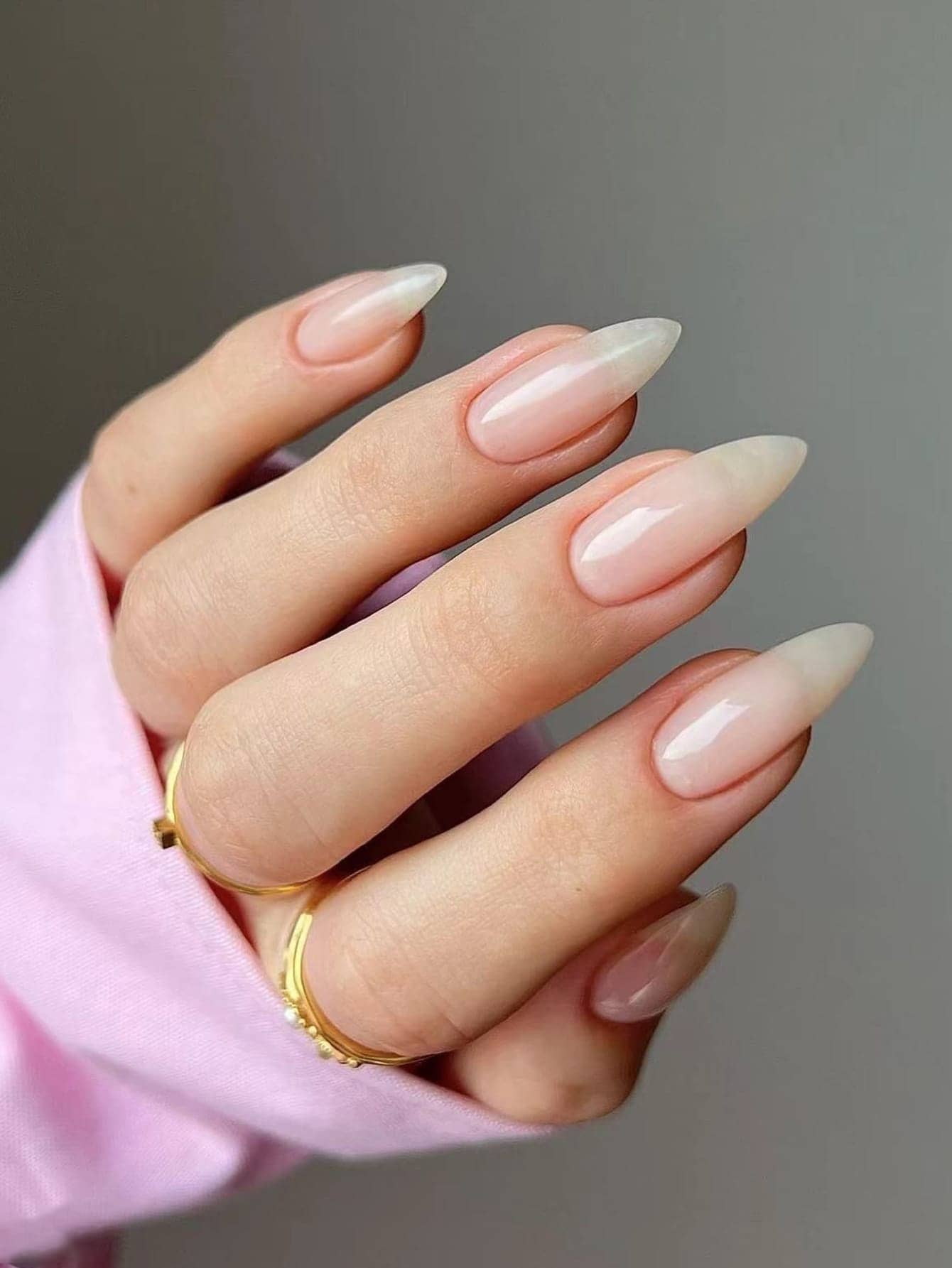 24 Short Almond Shaped Ramadan Solid Color Minimalist Pink Fingernail Patches With 1 Jelly Patch And 1 File Strip Press On Nails Nail Supplies - Baby Pink - View 1
