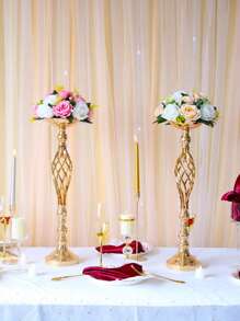 1pc/set Multi-functional Metal Flower Arrangement Stand & Pillar Candlestick Set For Wedding Party Dinner Center Decoration, Event, Restaurant, Hotel Decoration