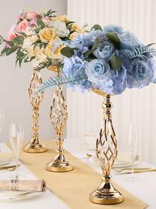 1pc/set Multi-functional Metal Flower Arrangement Stand & Pillar Candlestick Set For Wedding Party Dinner Center Decoration, Event, Restaurant, Hotel Decoration