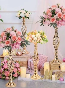 1pc/set Multi-functional Metal Flower Arrangement Stand & Pillar Candlestick Set For Wedding Party Dinner Center Decoration, Event, Restaurant, Hotel Decoration