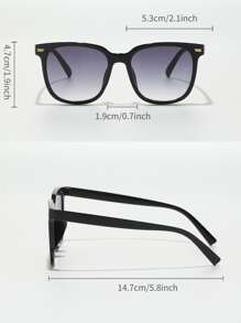 优雅方形塑料时尚太阳镜，单只装，沙滩太阳镜，女士沙滩配饰，太阳镜，太阳镜，遮光镜，圣诞节冬季圣诞礼物 - 黑色 - 查看 10