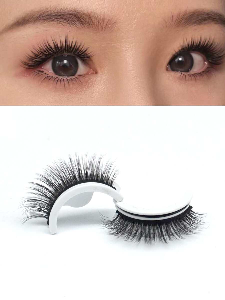 Self-adhesive False Eyelashes Without Glue - Black - View 1