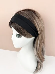 1pc Women's Solid Color Sport Headband, Soft Material Suitable For Yoga, Fitness, Badminton For Back To School Casual Carnival Hair Band Turban Headband Sweatband