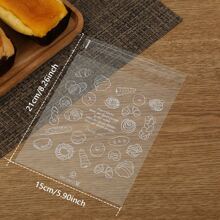 100 piezas Bolsas autoadhesivas para empacar pan lindo, empaque de panadería para tostadas, galletas transparentes, panecillos al vapor, envoltura autosellante para bolsas de alimentos de reemplazo de comidas, útiles escolares. Adecuado para dulces, chocolates, galletas, etc. - transparente - Ver 5