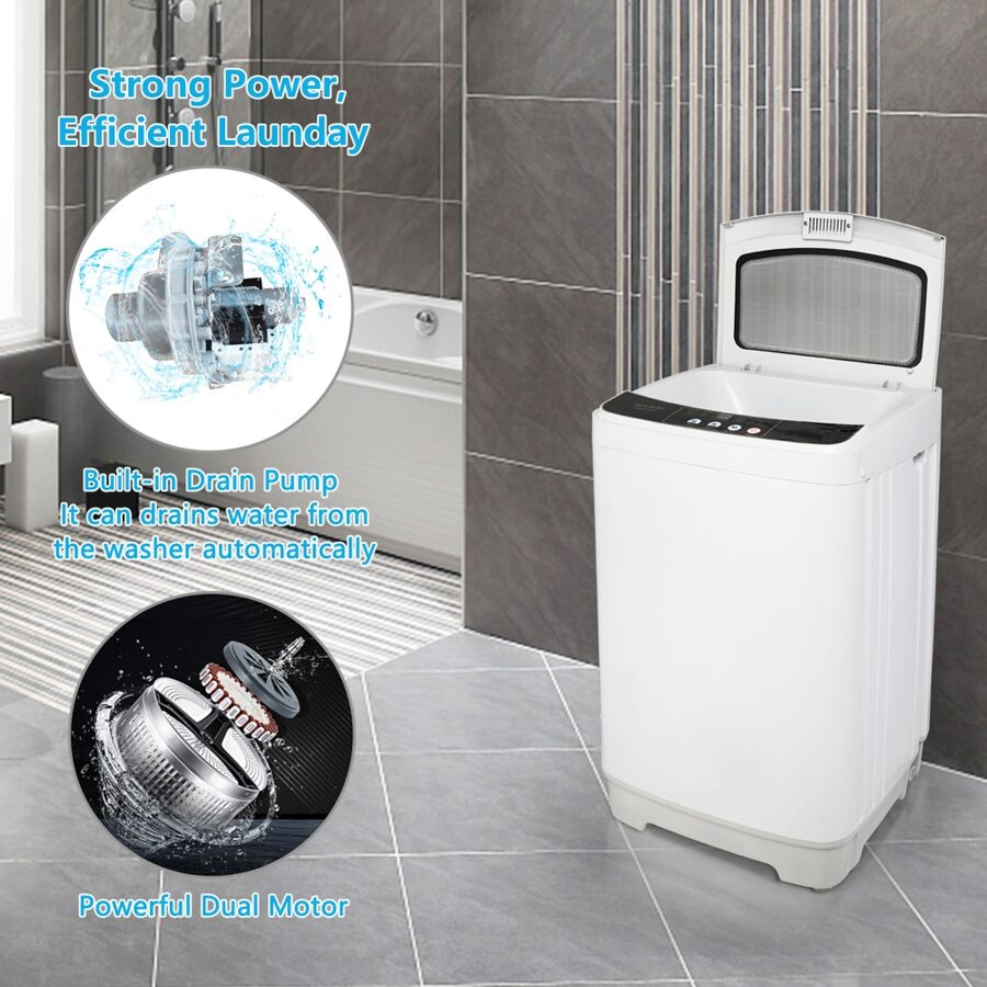 FullAutomatic Washing Machine Portable Compact Laundry Washer Spin
