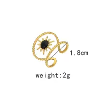 Dellgoo 1pc Women's Stainless Steel Blue Sun & Oil Drop Open Ring - Black - View 4