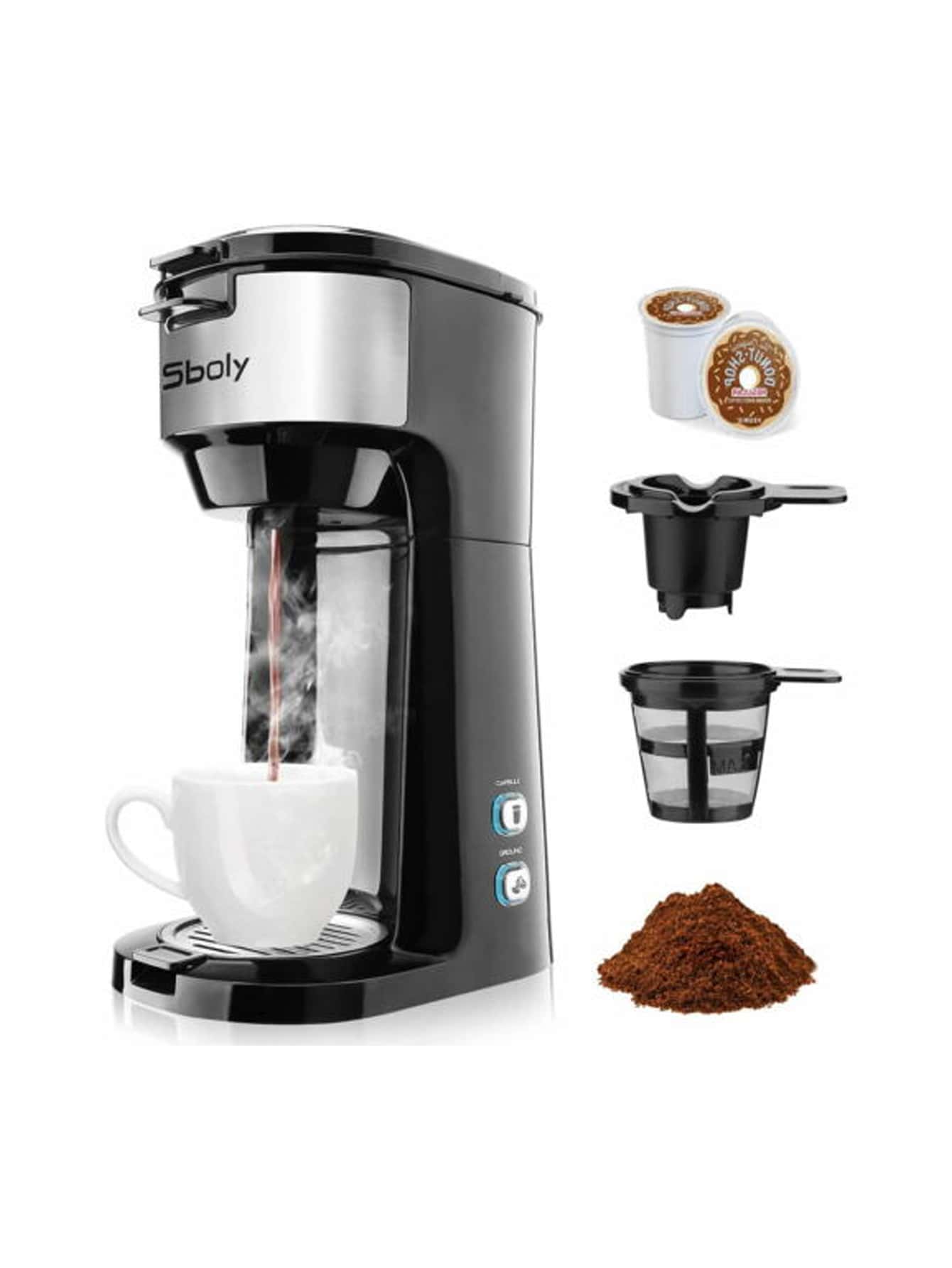 Sboly Coffee Maker fast Brewer KCup Pod & Ground Coffee Single Serve