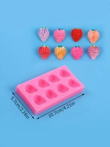 1入組草莓蠟燭裝飾用品樹脂矽膠模具,適用於製作肥皂聚合物粘土,紙杯蛋糕裝飾用品,蠟燭裝飾用品,巧克力,果凍 - 粉色 - 查看 6