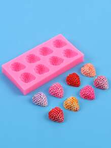 1入組草莓蠟燭裝飾用品樹脂矽膠模具,適用於製作肥皂聚合物粘土,紙杯蛋糕裝飾用品,蠟燭裝飾用品,巧克力,果凍 - 粉色 - 查看 5