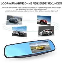 Car DVR Rear View Mirror Video Recroder, 4.3" Inch Back Up Car Camera Dual Lens Cam Night Vision Front And Rear Backup Reverse Security For Car - 4.3 inches - View 4