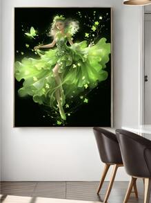 DIY5D水鑽繪畫成套工具蝴蝶&花卉圖案裝飾的芭蕾舞演員馬賽克不附框架,1套裝 - 彩色 - 查看 5