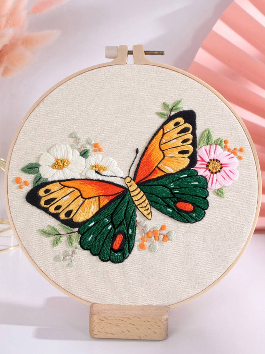 Paquete De Material De Mariposa De Kit De Bordado Simple De Bricolaje - Multicolor - Ver 1