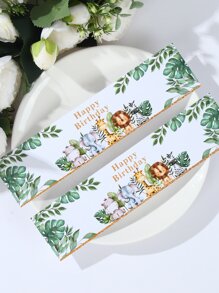 10张丛林动物主题瓶贴，丛林动物生日派对瓶贴礼品，派对装饰礼品，生日礼物，生日装饰贴纸包装标签，丛林动物派对装饰，婴儿派对装饰 - 彩色 - 查看 2