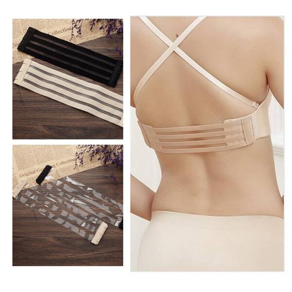 Pack of 4 Bra Extenders, 3 Hooks, Elastic Bra Extenders, Soft Bra