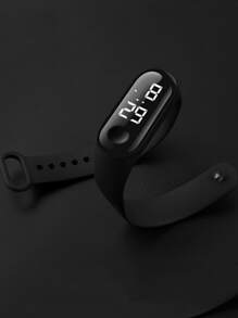 2入組矽膠數字顯示幕電子手錶 - 黑色 - 查看 3