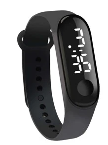 2入組矽膠數字顯示幕電子手錶 - 黑色 - 查看 5