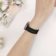 St.Siabe 1 男女时尚雕塑激光压花祥云图案波西米亚单色硅胶手表带 38mm 40mm 41mm 45mm 44mm 42mm 49mm 皮带，柔软舒适防水腕带替换表带和超系列 SE/8/7/6/5/4/3/2/1 智能手表表带配件 - 黑色 - 查看 6