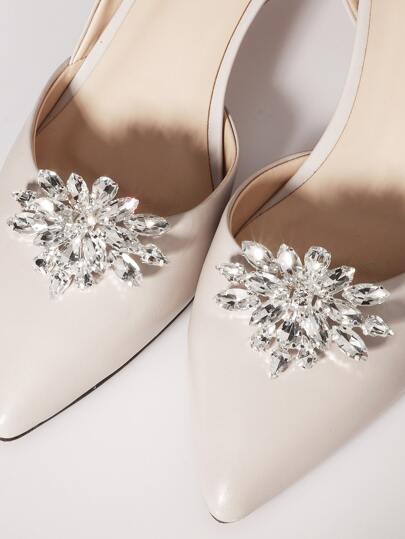 2入組女士豪華鑲嵌鑄焊工藝新娘鞋扣鞋頭裝飾配件,多功能夾子裝飾