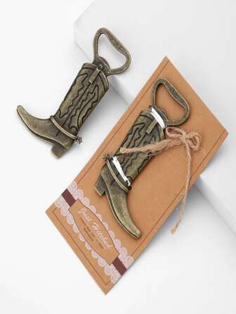 European Wedding Favor Gift Alloy Cowboy Boot Shaped Beer Bottle Opener, Shoe Opener, Corkscrew, Back To School Valentine Day