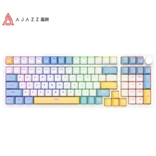 Ajazz Ak992機械鍵盤三模熱插拔2.4g/有線/bt Pbt三拼音鍵帽rgb遊戲筆記本電腦- Tandy開關無盡夏日 - 藍白色 - 查看 3