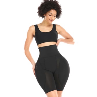 Pantalon sculptant pour femmes à taille haute avec coussinets en éponge pour soulever les hanches, rembourrage de fesses sexy et hanches galbées
