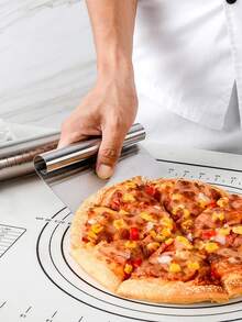 3pcs Stainless Steel Adjustable Rolling Pin Set With Width, Thickness Scale, Non-stick, And Seamless Design For Baking - Xám - Xem 4