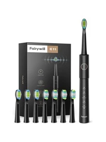 Fairywill Electric Toothbrush Oral Whitening Teeth Sonic Waterproof USB Charger - Black - View 1