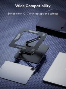 Llano 360° Rotatable Laptop Stand Aluminum Alloy Foldable Holder Lifting Tablet Stand For Laptop,Suitable For 9-16 Inch Laptops - Black - View 6