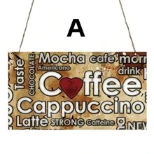 1pc Wooden Coffee Design Signboard, Gift For Coffee Shop Decoration In Kitchen - Multicolor - View 1