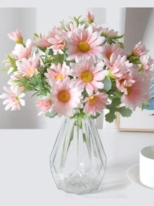 Ramo de flores artificiales con girasoles , margaritas , con para foto , casa , boda , hotel Decoración - Rosa - Ver 2