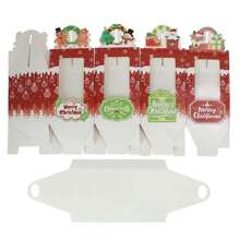 12pcs Christmas Dessert Cake Box With Base,Christmas - Multicolor - View 9