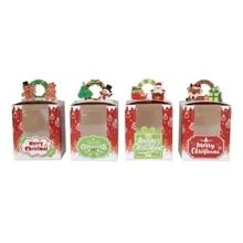 12pcs Christmas Dessert Cake Box With Base,Christmas - Multicolor - View 2