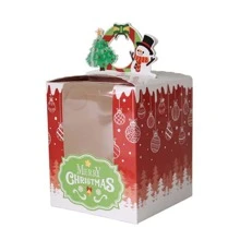 12pcs Christmas Dessert Cake Box With Base,Christmas - Multicolor - View 5