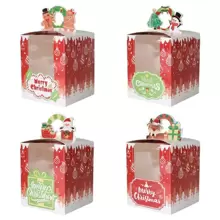 12pcs Christmas Dessert Cake Box With Base,Christmas - Multicolor - View 1