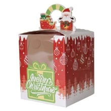 12pcs Christmas Dessert Cake Box With Base,Christmas - Multicolor - View 4