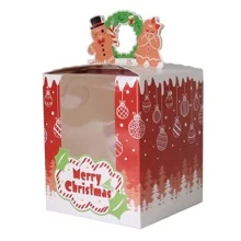 12pcs Christmas Dessert Cake Box With Base,Christmas - Multicolor - View 6