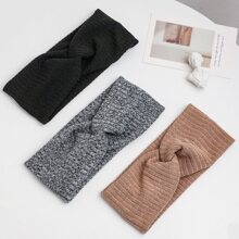 3 cái/bộ Dệt kim Xoắn Băng đô - Nhiều màu - Xem 3