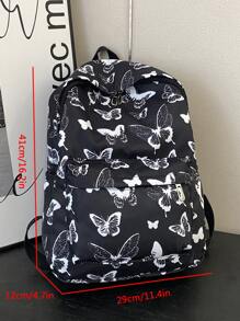Butterfly Pattern Campus Style Functional BackpackSchool Backpack,School BagLarge Capacity,Classic,CasualFor Teen Girls Women College StudentsBack To SchoolSchool Backpack,School Bag,Backpack For School,Back To School,Big Backpack,Large Capacity, Suitable For Teen Girls Women College Students, Perfect For Back To School,College,Middle School, High School, Butterfly Bag Valentines, School Supplies, Back To School Backpack, School Bookbag, Back To School Bags, Lightweight, Portable, Boys And Men, First Day Of School