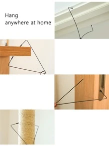 1pc Realistic Bunny Shaped Triangle Wire Hanging Cat Toy For Self-entertainment