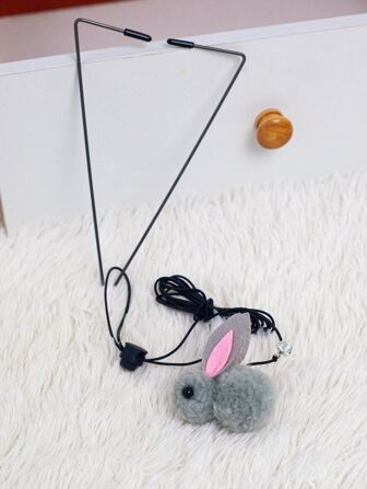 1 st realistisk kaninformad triangeltråd hängande kattleksak för självunderhållning