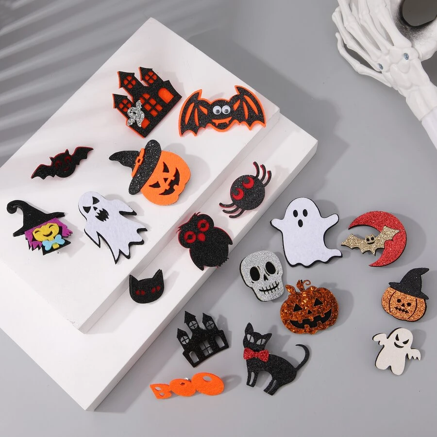 3入組/套萬聖節南瓜,鬼,蜘蛛,貓頭鷹女巫哥特式胸針,朋友,情侶禮品扣