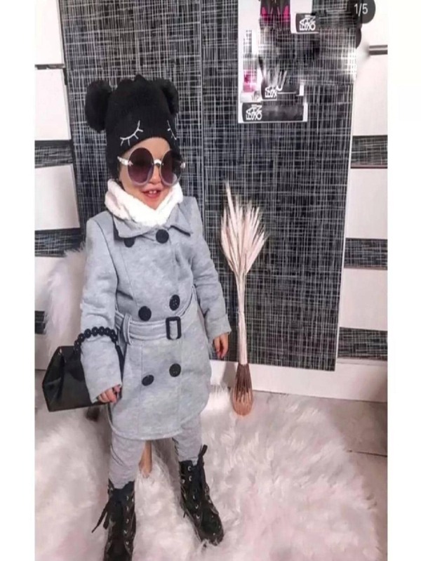 Sobretudo infantil de moletom flanelado