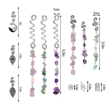 40pcs Braiding Hair Accessories, Cecillia Natural Color Crystal Stone Hair Braiding Decor Metal Hair Jewelry Silver Lock Hair Spiral Sleeves Ring Women's Hair Styling Decoration - Multicolor - View 3