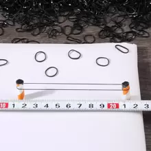 1500pcs Girls' Simple Black Mini Disposable Hair Ties In A Container, Suitable For Everyday Use - Black - View 4