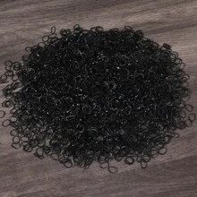 1500pcs Girls' Simple Black Mini Disposable Hair Ties In A Container, Suitable For Everyday Use - Black - View 5