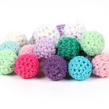 20入組16MM天然木混合顏色勾織珠子可咀嚼珠子DIY木頭出牙期針織珠子首飾類嬰兒床感官玩具牙膠適用於家庭禮品 - 彩色 - 查看 3