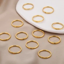 1pc Simple & Delicate Constellation Sign Ring For Women, Stainless Steel With 18k Gold Plating, Suitable For Daily Wear And Birthday Gift Giving