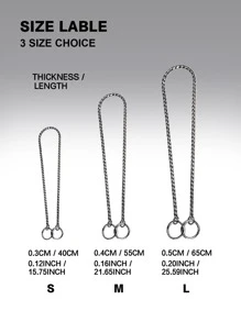 1pc Black Snake Chain Collar Necklace For Cats And Dogs - Black - View 4