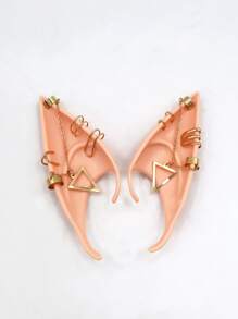 Fairy Elf Ears - Medium-Long Style Role-Playing Soft Pointed Ears, Renaissance Party Dress-Up Costume Cosplay Accessories, Elf Makeup Ball Vampire Fairy Ears - Baby Pink - View 1