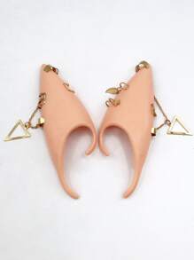 Fairy Elf Ears - Medium-Long Style Role-Playing Soft Pointed Ears, Renaissance Party Dress-Up Costume Cosplay Accessories, Elf Makeup Ball Vampire Fairy Ears - Baby Pink - View 3